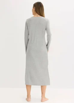 Nachthemd aus Rippe mit Knopfleiste|bonprix New