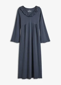 bonprix Wäsche·Nachtwäsche|Nachhaltigere Materialien|Nachthemd mit Rüschen nachtblau