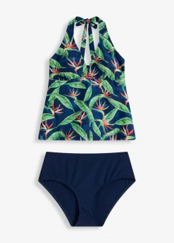 bonprix Nachhaltigere Materialien|Tankinis|Neckholder Tankini (2-tlg.Set) dunkelblau floral