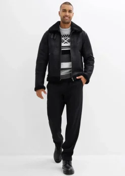 bonprix Große Größen|Pullover & Strickjacken|Norweger-Pullover schwarz/grau meliert norwegermuster