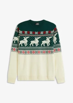 bonprix Große Größen|Pullover & Strickjacken|Norweger-Pullover cremeweiß norwegermuster