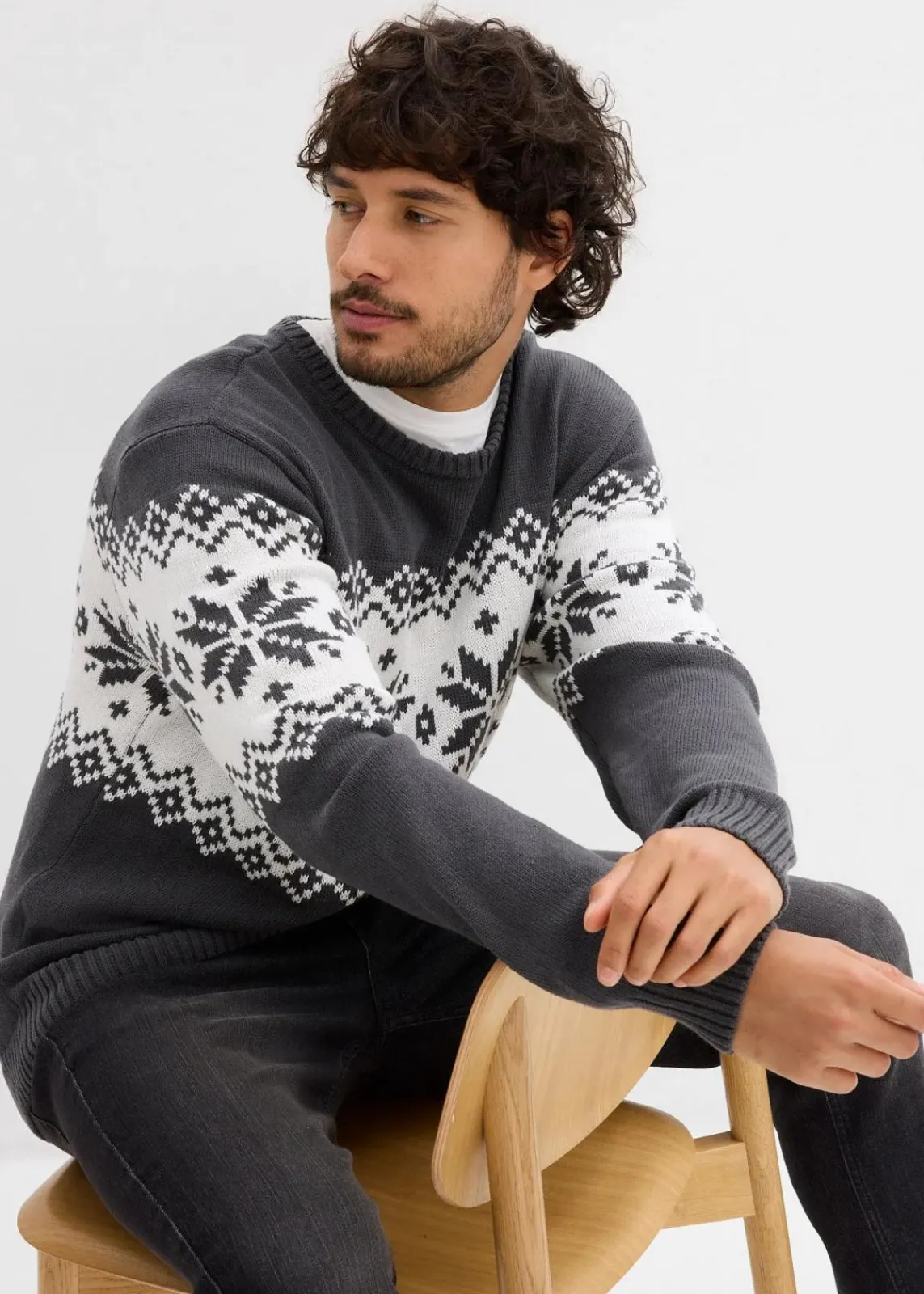 Norweger-Pullover aus reiner Baumwolle|bonprix Best