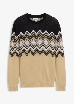 Norweger-Pullover aus weichem Baumwollmix|bonprix Sale