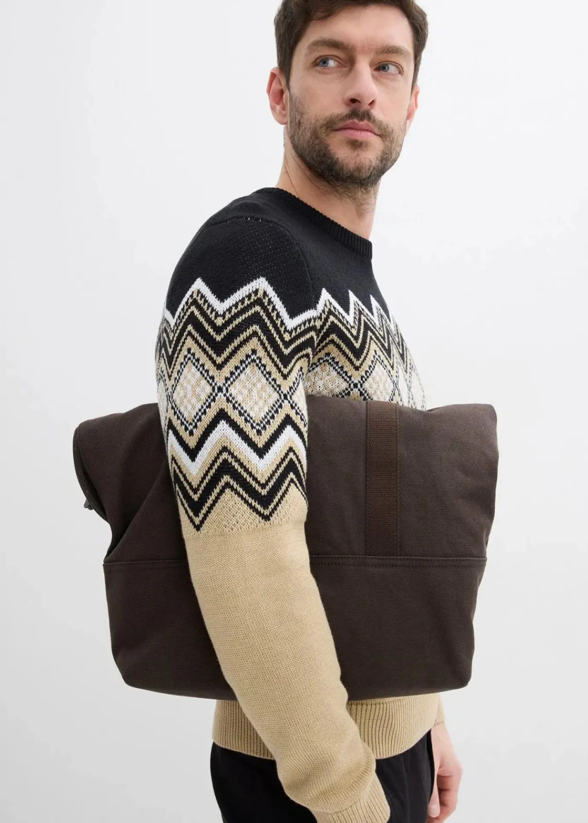 Norweger-Pullover aus weichem Baumwollmix|bonprix Sale