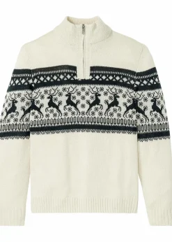 Norweger-Pullover mit Troyerkragen|bonprix Sale