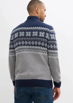 Norweger-Pullover mit Troyerkragen|bonprix New