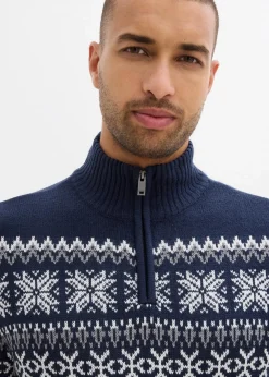 Norweger-Pullover mit Troyerkragen|bonprix New