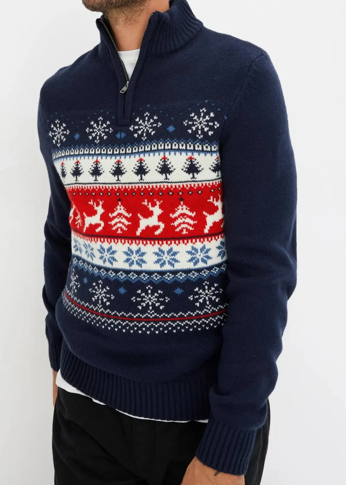 Norweger-Pullover mit Troyerkragen|bonprix Outlet