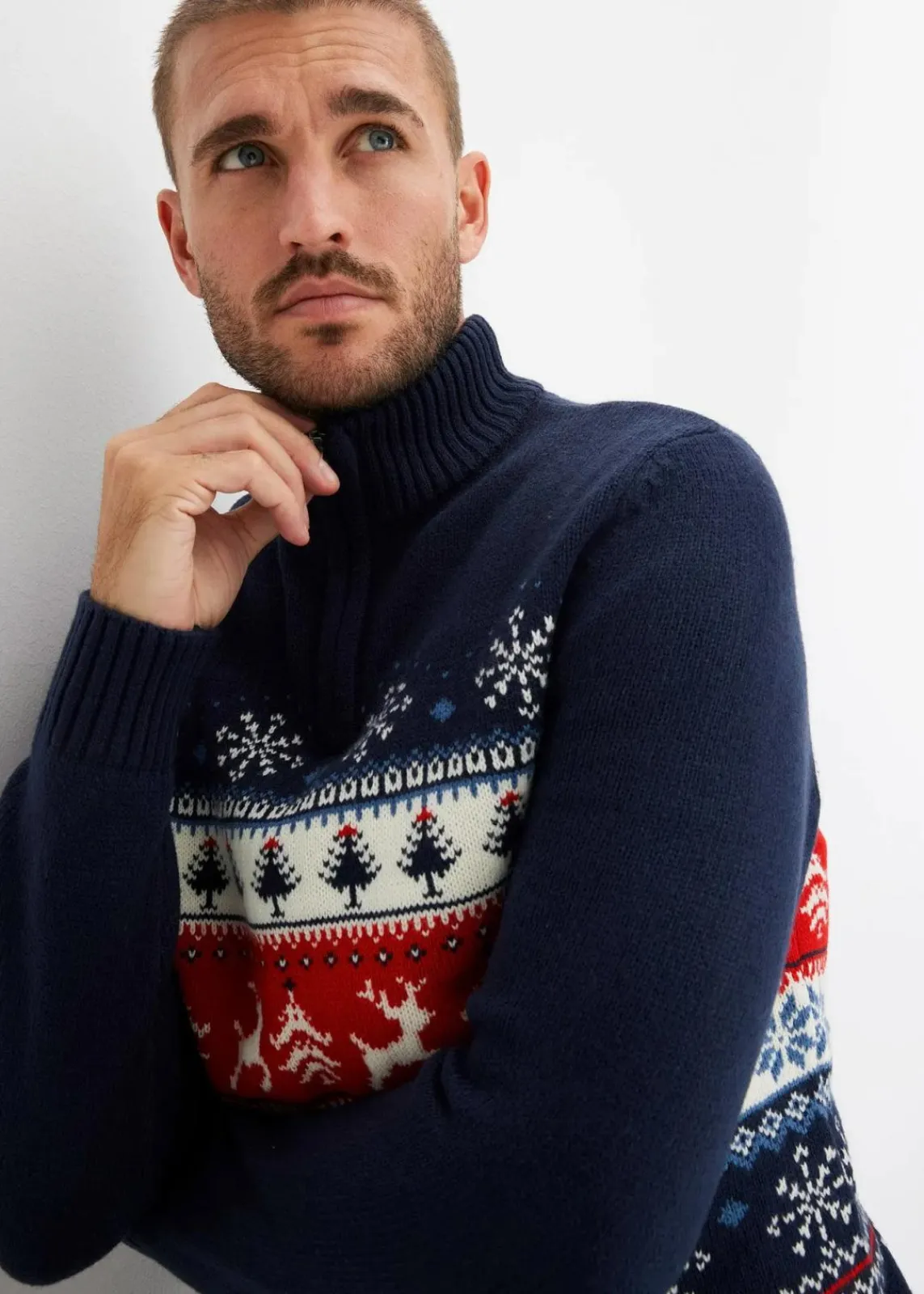 Norweger-Pullover mit Troyerkragen|bonprix Outlet