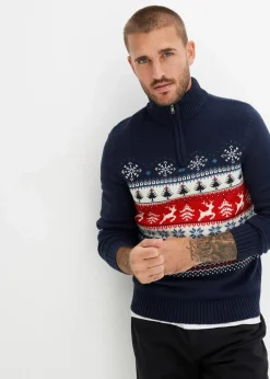 Norweger-Pullover mit Troyerkragen|bonprix Outlet