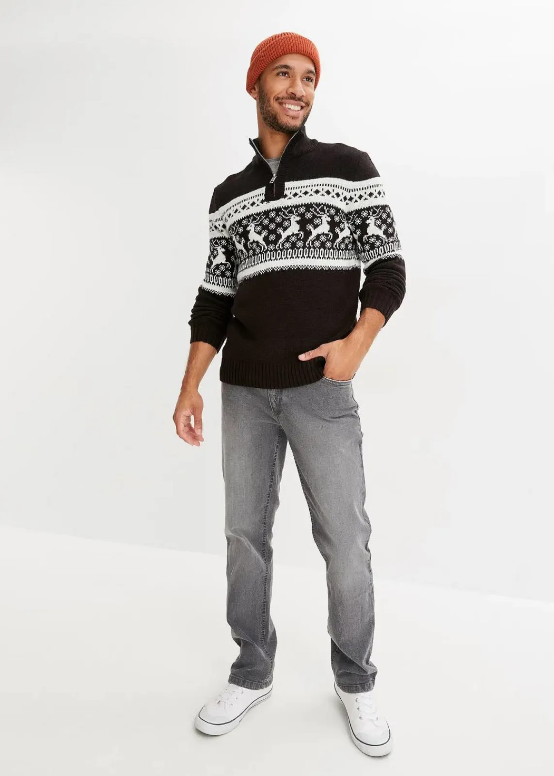 Norweger-Pullover mit Troyerkragen|bonprix Best