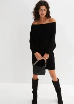 bonprix Bekleidung·Jeans|Nachhaltigere Materialien|Off-Shoulder-Pullover aus Viskose-Mix schwarz