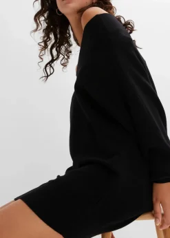 bonprix Bekleidung·Jeans|Nachhaltigere Materialien|Off-Shoulder-Pullover aus Viskose-Mix schwarz