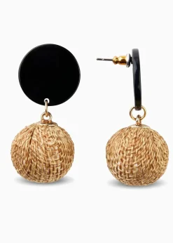 bonprix Schmuck|Schuhe & Accessoires In Spezialgrößen·Schmuck|Ohrstecker schwarz/natur