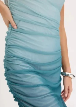 bonprix Kleider|One-Shoulder-Kleid mit Mesheinsatz pfeffergrün