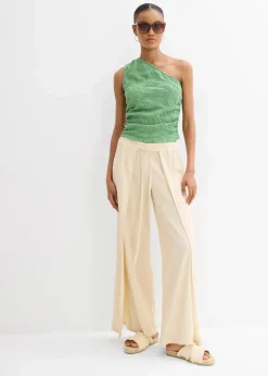 bonprix Shirts & Tops|One-Shoulder-Top in Struktur Optik efeugrün