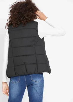 bonprix Bekleidung·Hosen|Outdoor-Weste mit Stehkragen schwarz