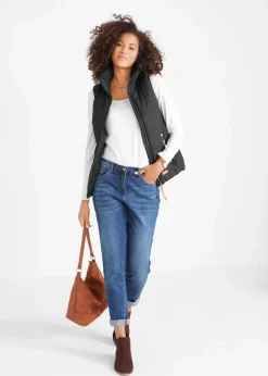 bonprix Bekleidung·Hosen|Outdoor-Weste mit Stehkragen schwarz