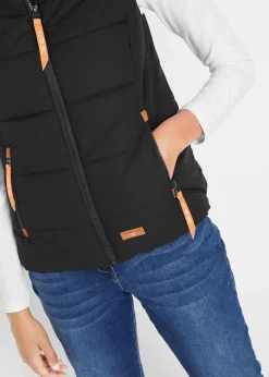 bonprix Bekleidung·Hosen|Outdoor-Weste mit Stehkragen schwarz
