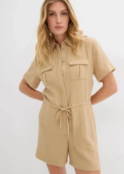 bonprix Bekleidung·Homewear|Jumpsuits|Overall aus feinem Viskose-Mix new beige