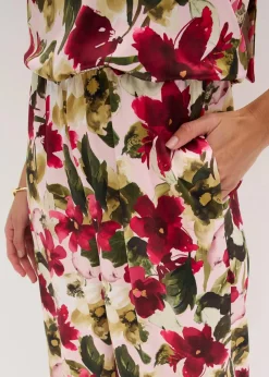 bonprix Bekleidung·Homewear|Festliche Mode|Overall aus glänzendem Satin rot geblümt