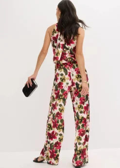 bonprix Bekleidung·Homewear|Festliche Mode|Overall aus glänzendem Satin rot geblümt