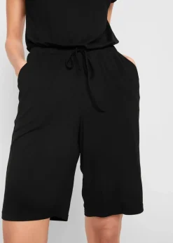 bonprix Bekleidung·Homewear|Jumpsuits|Overall aus softer Viskose-Mischung schwarz