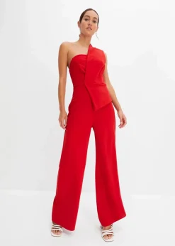 bonprix Bekleidung·Homewear|Festliche Mode|Overall aus strukturiertem Crepe rot
