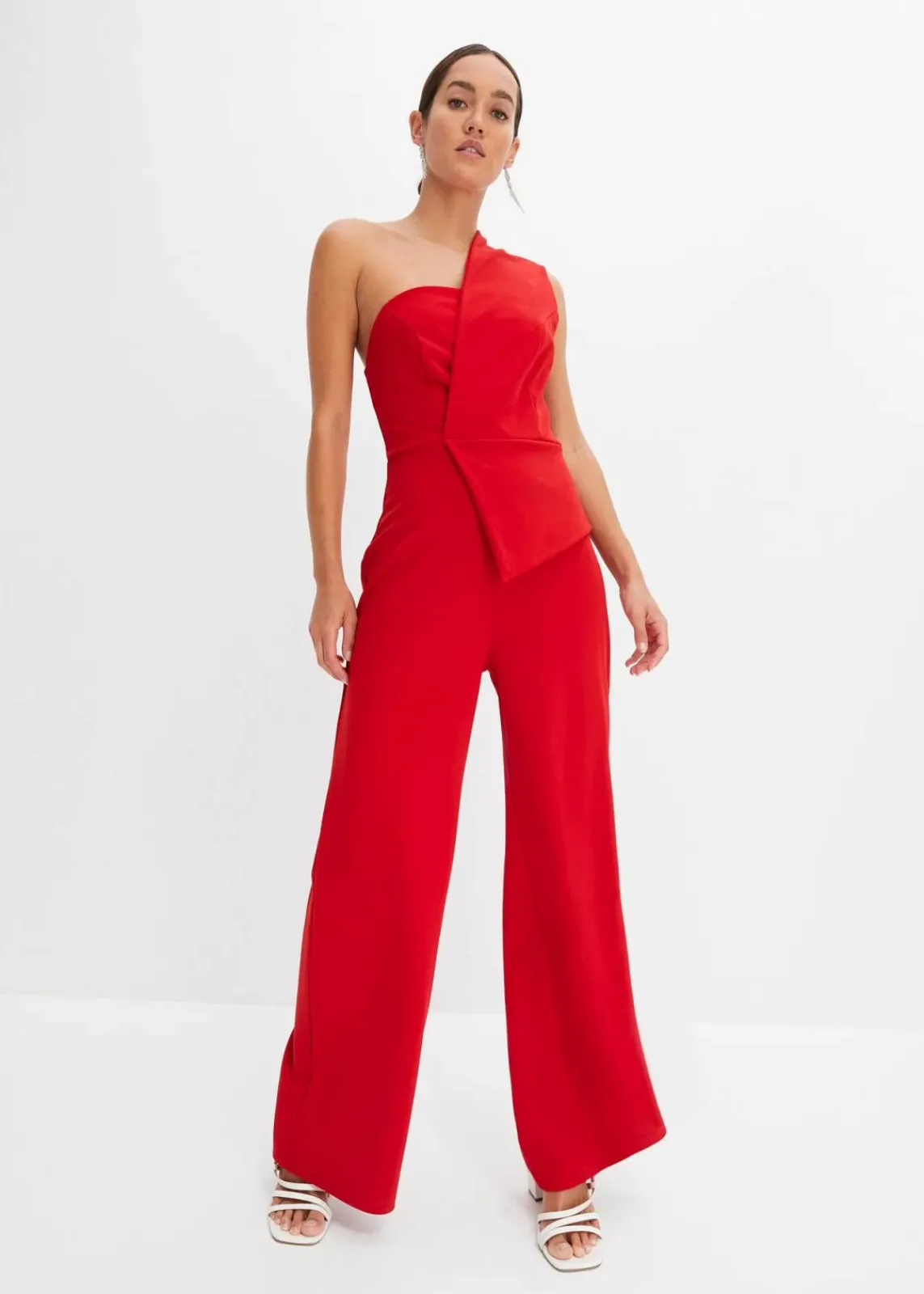 bonprix Bekleidung·Homewear|Festliche Mode|Overall aus strukturiertem Crepe rot