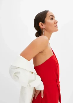 bonprix Bekleidung·Homewear|Festliche Mode|Overall aus strukturiertem Crepe rot