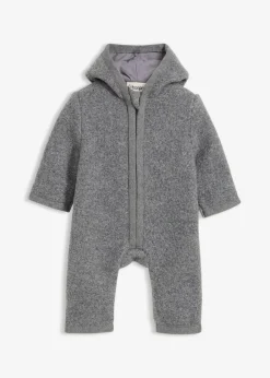 bonprix Overalls & Sets|Overall in Wolloptik mit Kapuze hellgrau meliert