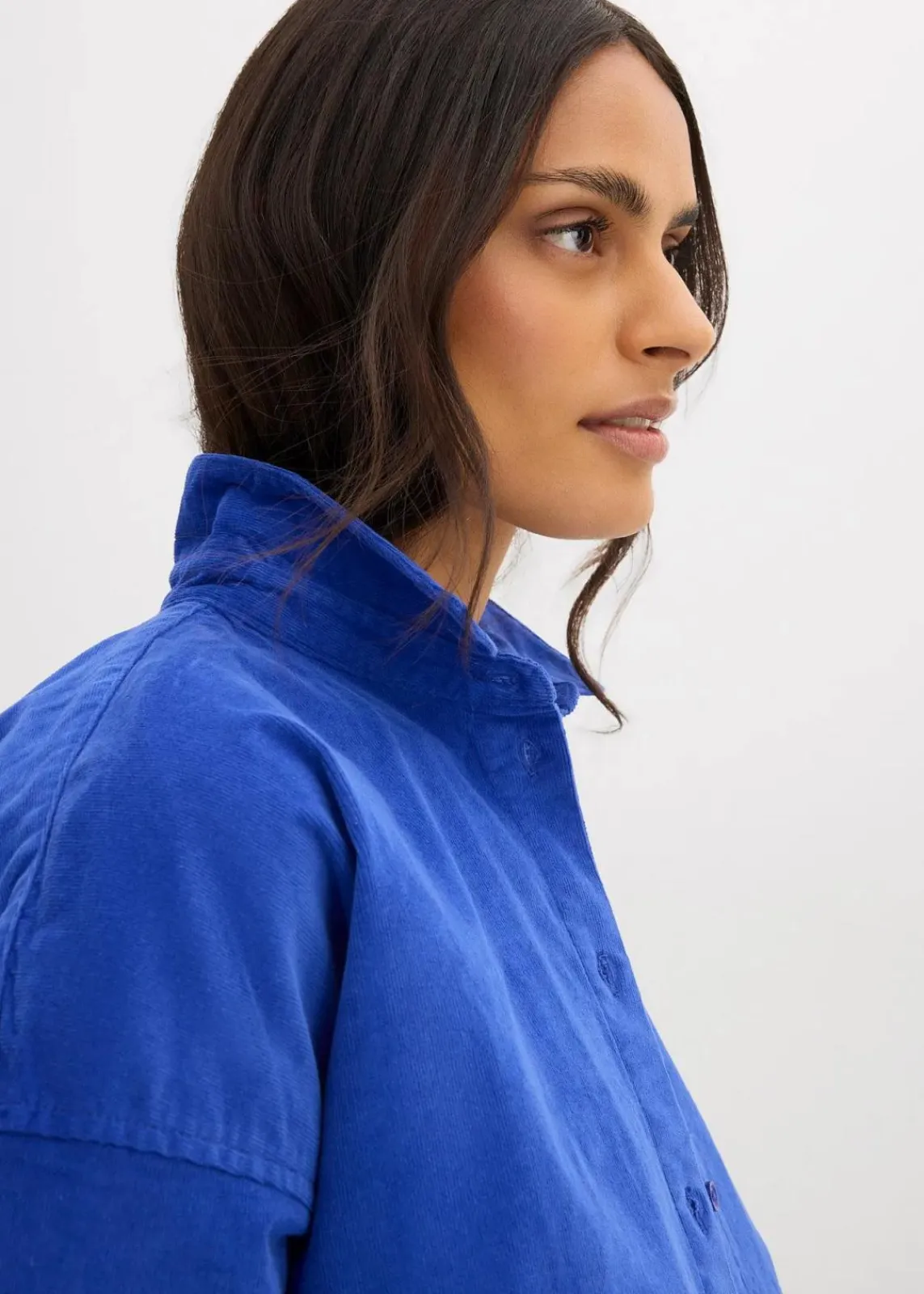 bonprix Blusen & Tuniken|Zweiteiler & Sets|Oversize Cordhemd edelsteinblau