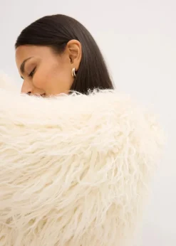 bonprix Bekleidung·Hosen|Jacken & Mäntel|Oversize Fellimitat-Jacke perlweiß