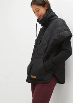 bonprix Bekleidung·Hosen|Jacken & Mäntel|Oversize Funktions-Steppweste, wasserabweisend schwarz