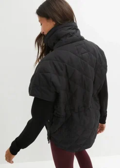 bonprix Bekleidung·Hosen|Jacken & Mäntel|Oversize Funktions-Steppweste, wasserabweisend schwarz