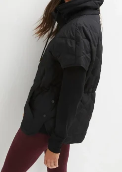 bonprix Bekleidung·Hosen|Jacken & Mäntel|Oversize Funktions-Steppweste, wasserabweisend schwarz