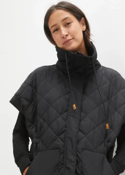 bonprix Bekleidung·Hosen|Jacken & Mäntel|Oversize Funktions-Steppweste, wasserabweisend schwarz