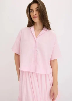 bonprix Nachhaltigere Materialien|Blusen & Tuniken|Oversize Hemdbluse kristallrosa