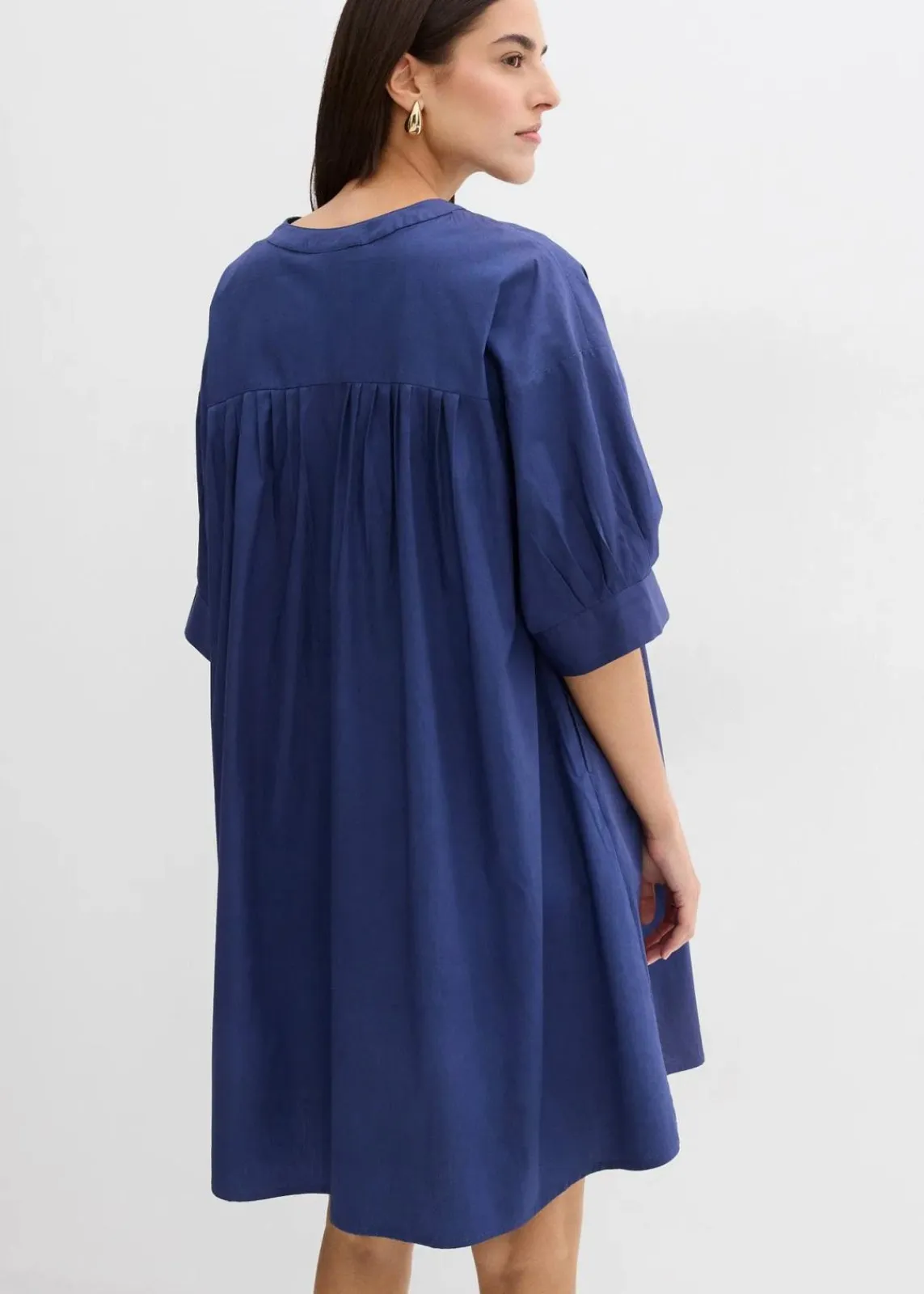 bonprix Kleider|Bekleidung·Pullover & Strickjacken|Oversize Kaftan-Kleid aus reiner Bio-Baumwolle tiefseeblau