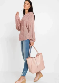 Oversize Lochstrick-Pullover|bonprix New