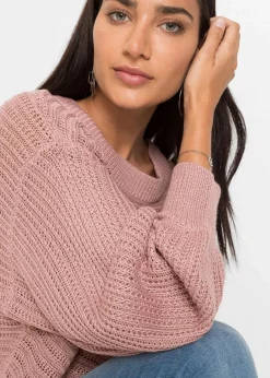 Oversize Lochstrick-Pullover|bonprix New