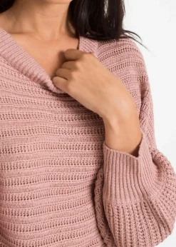 Oversize Lochstrick-Pullover|bonprix New