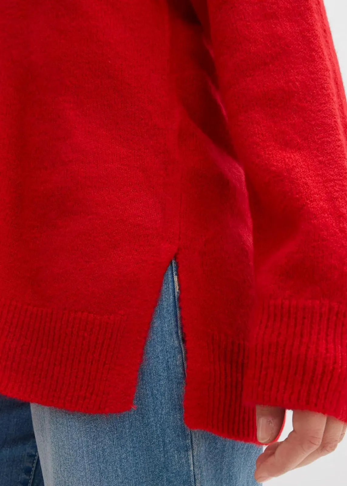 bonprix Pullover & Strickjacken|Strickmode|Oversize Longpullover mit Seitenschlitzen lavarot