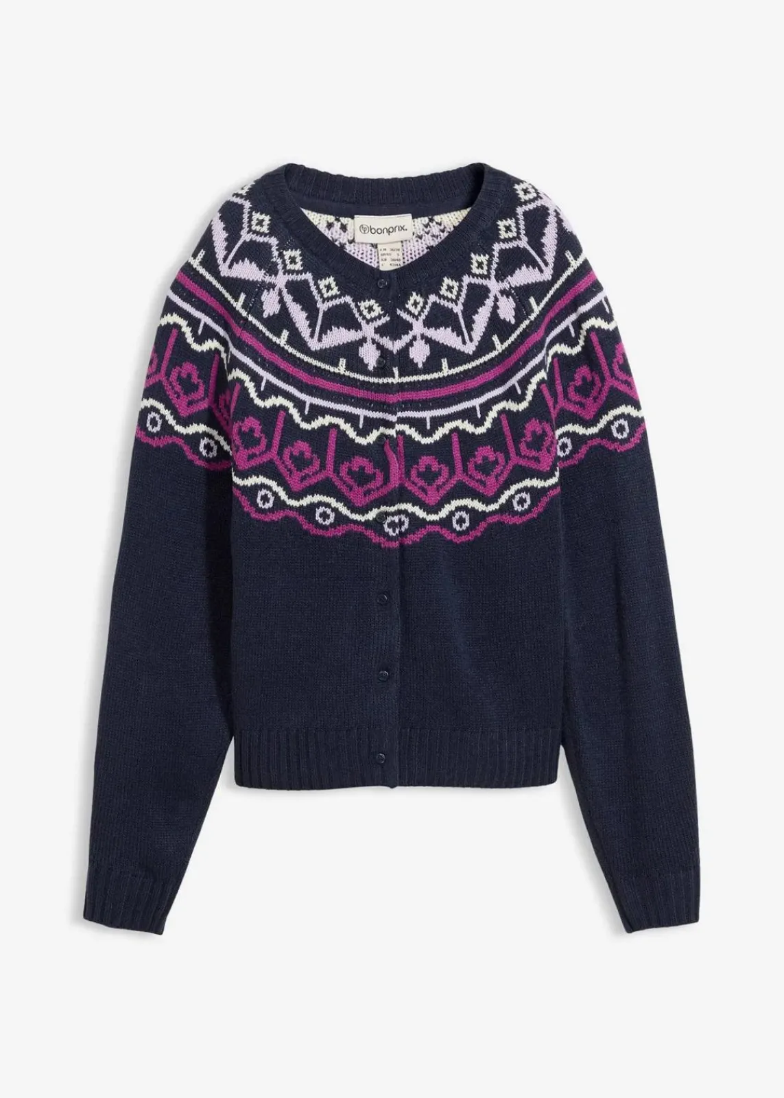 Oversize Norweger-Strickjacke|bonprix New