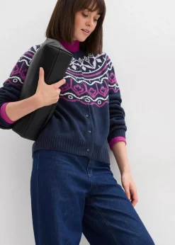 Oversize Norweger-Strickjacke|bonprix New