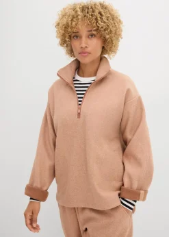 bonprix Bekleidung·Blusen & Tuniken|Zweiteiler & Sets|Oversize Pullover in Wolloptik schokosorbet meliert