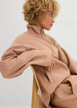 bonprix Bekleidung·Blusen & Tuniken|Zweiteiler & Sets|Oversize Pullover in Wolloptik schokosorbet meliert