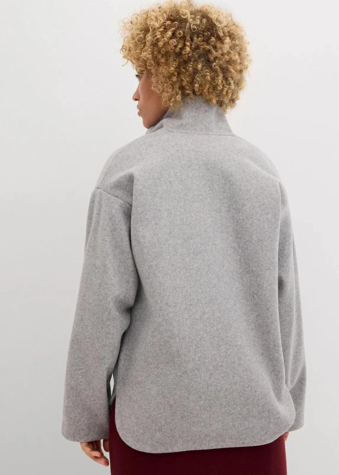 bonprix Sweat|Zweiteiler & Sets|Oversize Pullover in Wolloptik schattengrau meliert