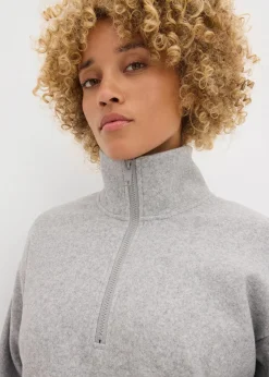 bonprix Sweat|Zweiteiler & Sets|Oversize Pullover in Wolloptik schattengrau meliert