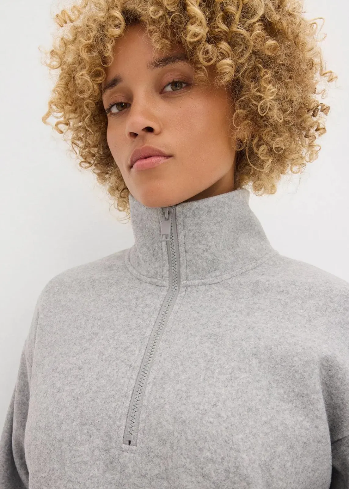 bonprix Sweat|Zweiteiler & Sets|Oversize Pullover in Wolloptik schattengrau meliert